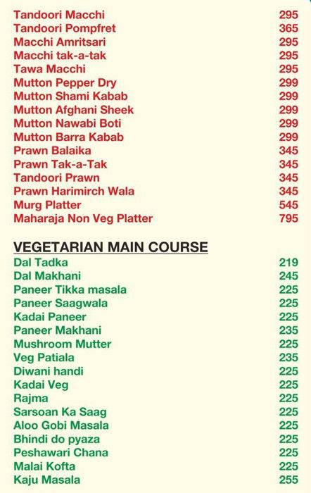 Ji Hazoor Fine Dine & Wine menu