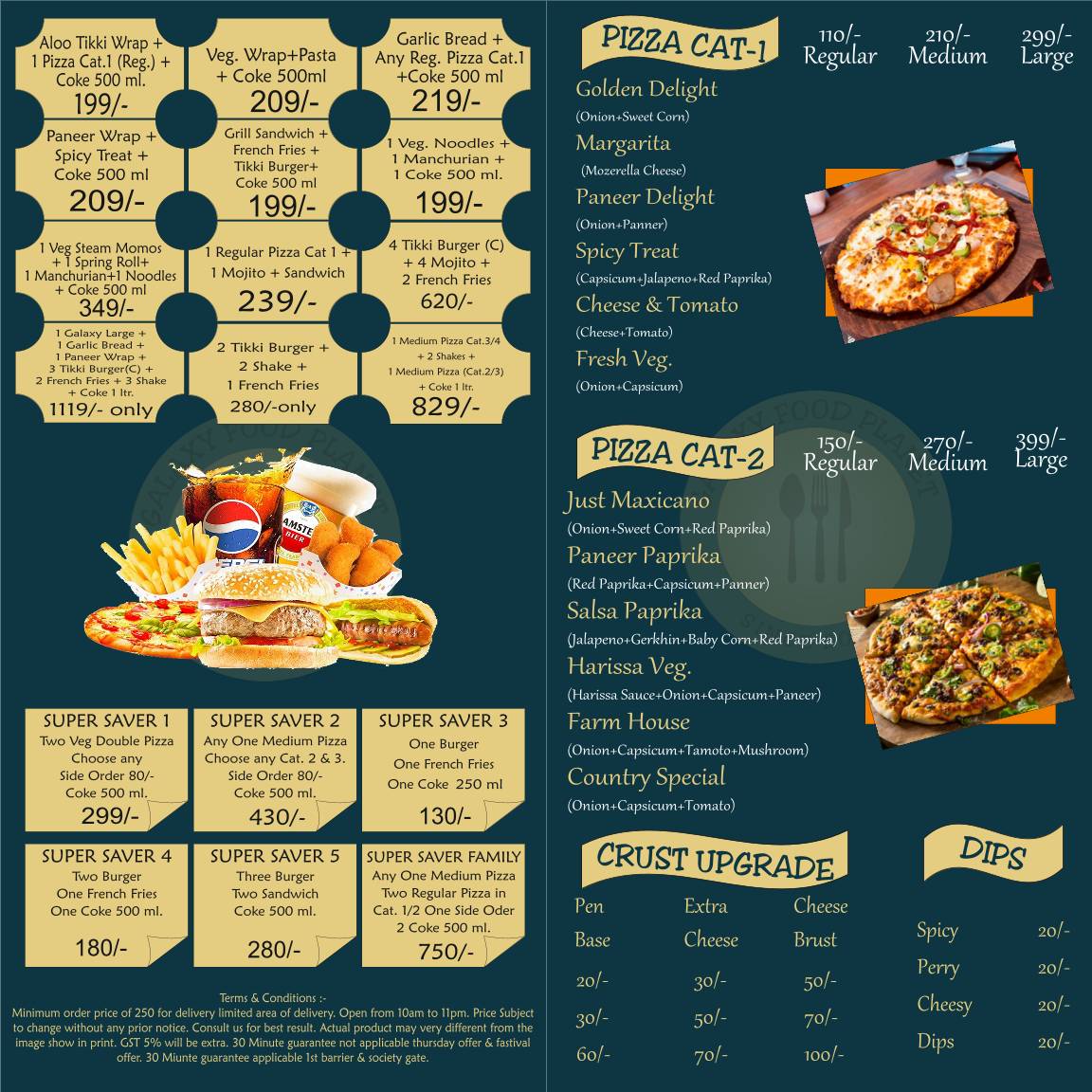 Galaxy Food Planet menu