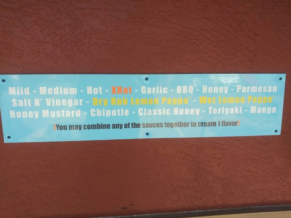 Menu at JoJo's Wings restaurant, Fort Pierce, Okeechobee Rd
