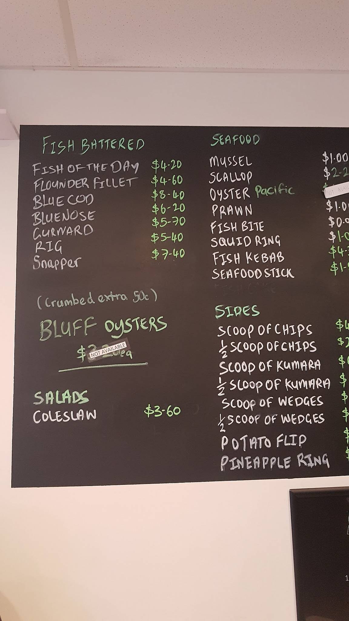 Menu at Joes Batter and Grill restaurant, Richmond