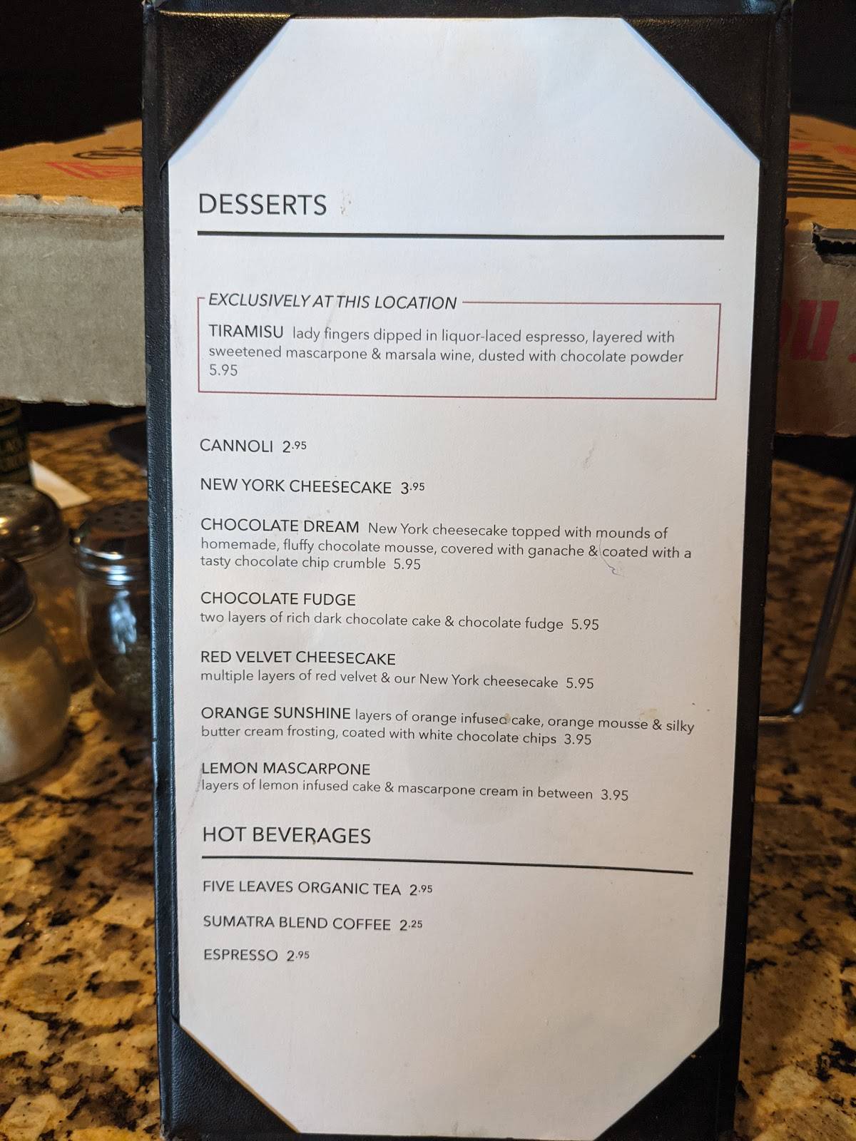 Menu at Joey's New York Pizza & Italian Restaurant, Palm Harbor