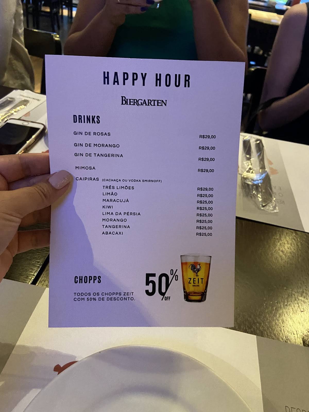 Biergarten cardápio
