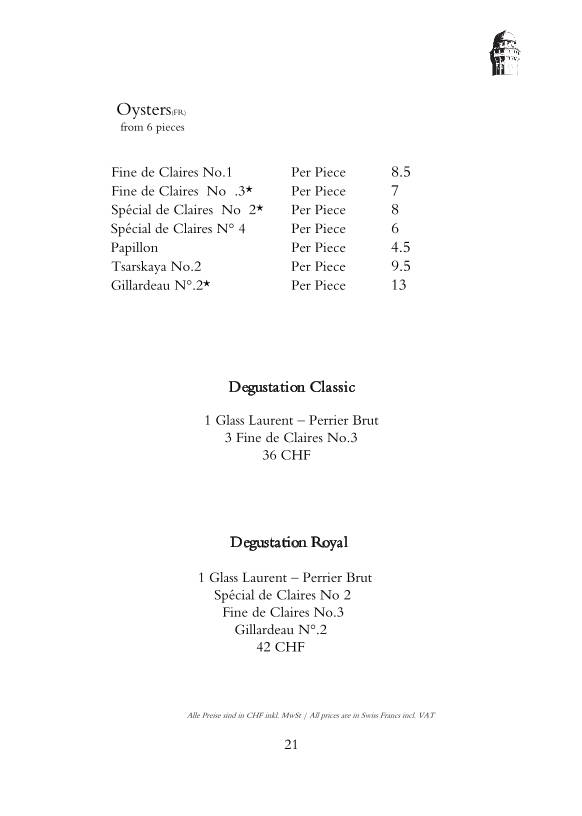 Menu di Jules Verne Panoramabar 