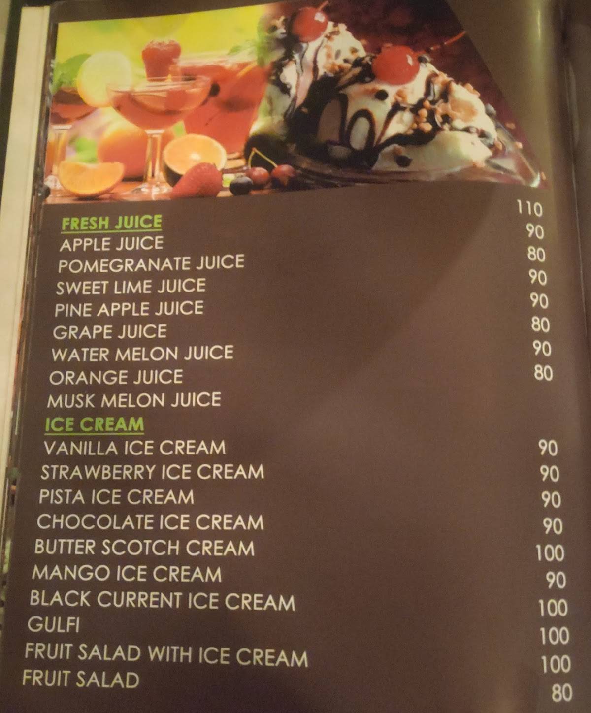 K3 Restaurant menu