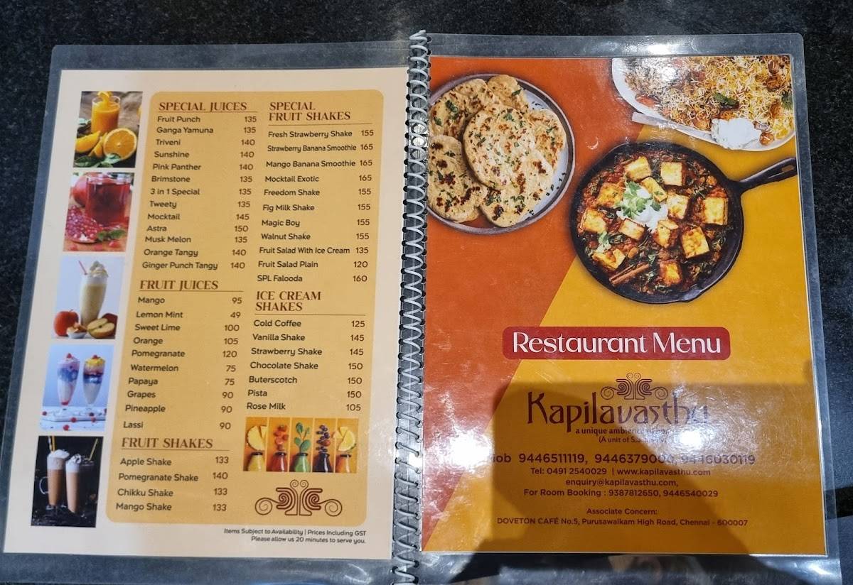 KAPILAVASTHU RESTAURANT menu