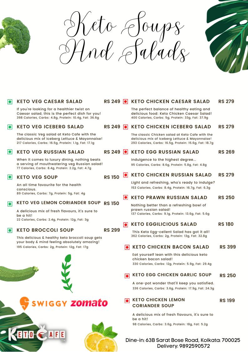 KETO CAFE menu