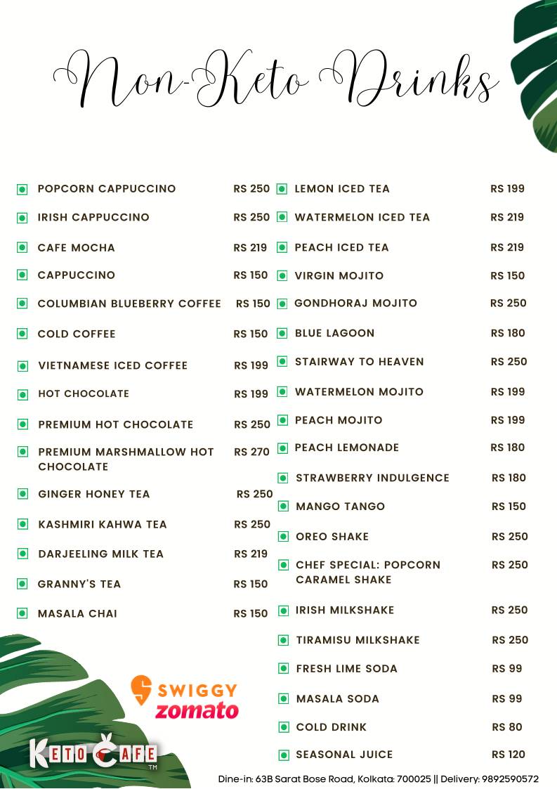 KETO CAFE menu