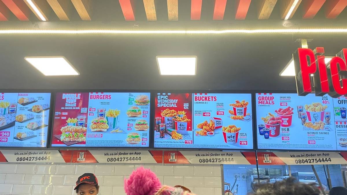 KFC menu
