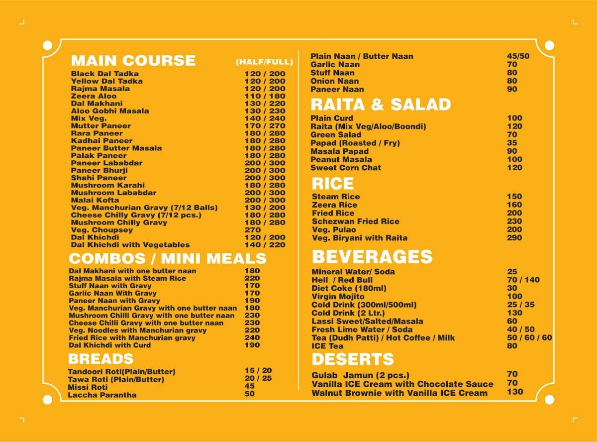 KITCHEN 99 menu