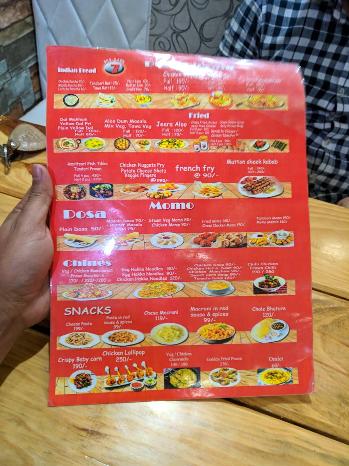 KLUB7 menu