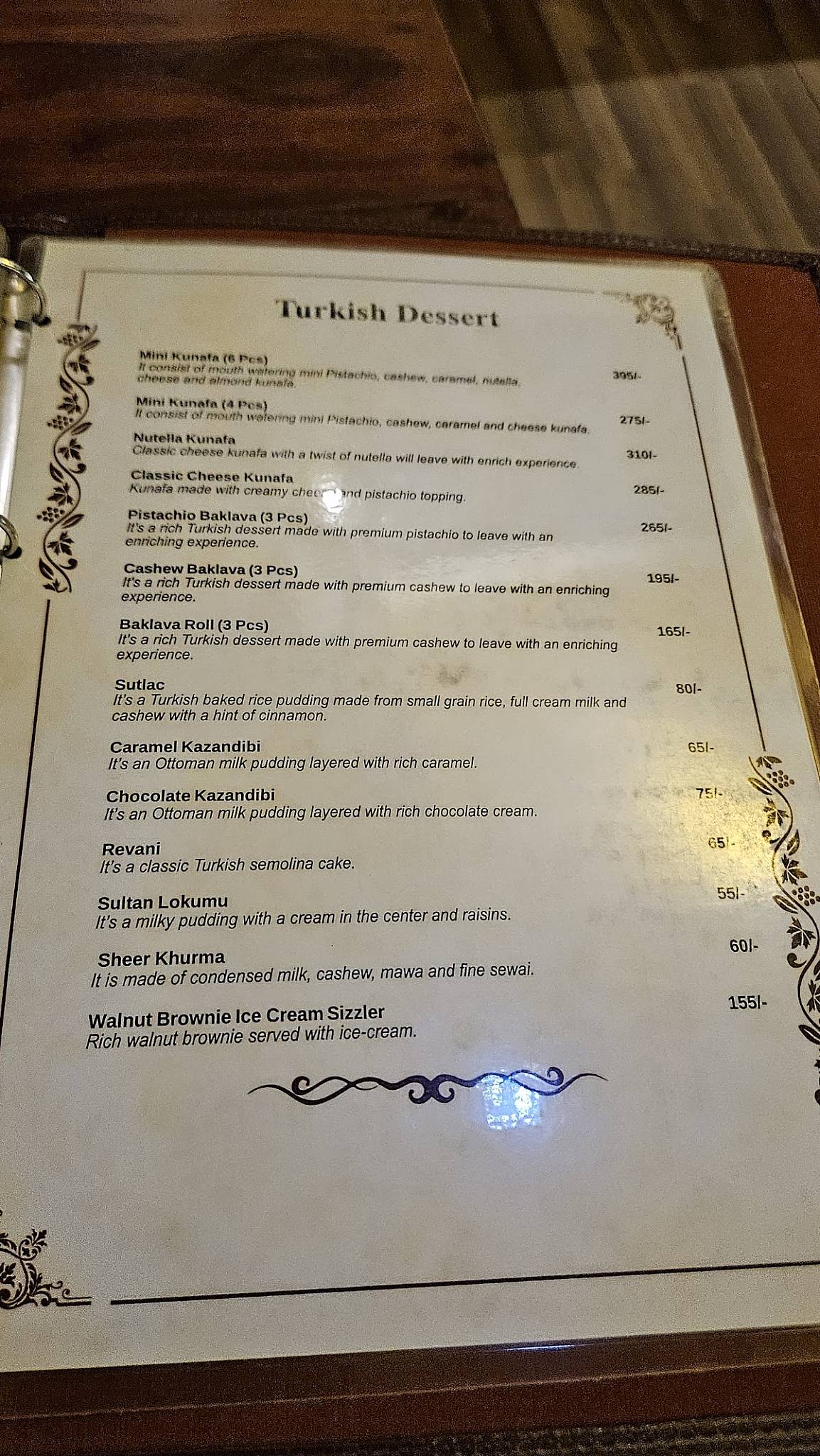 Kabir's menu