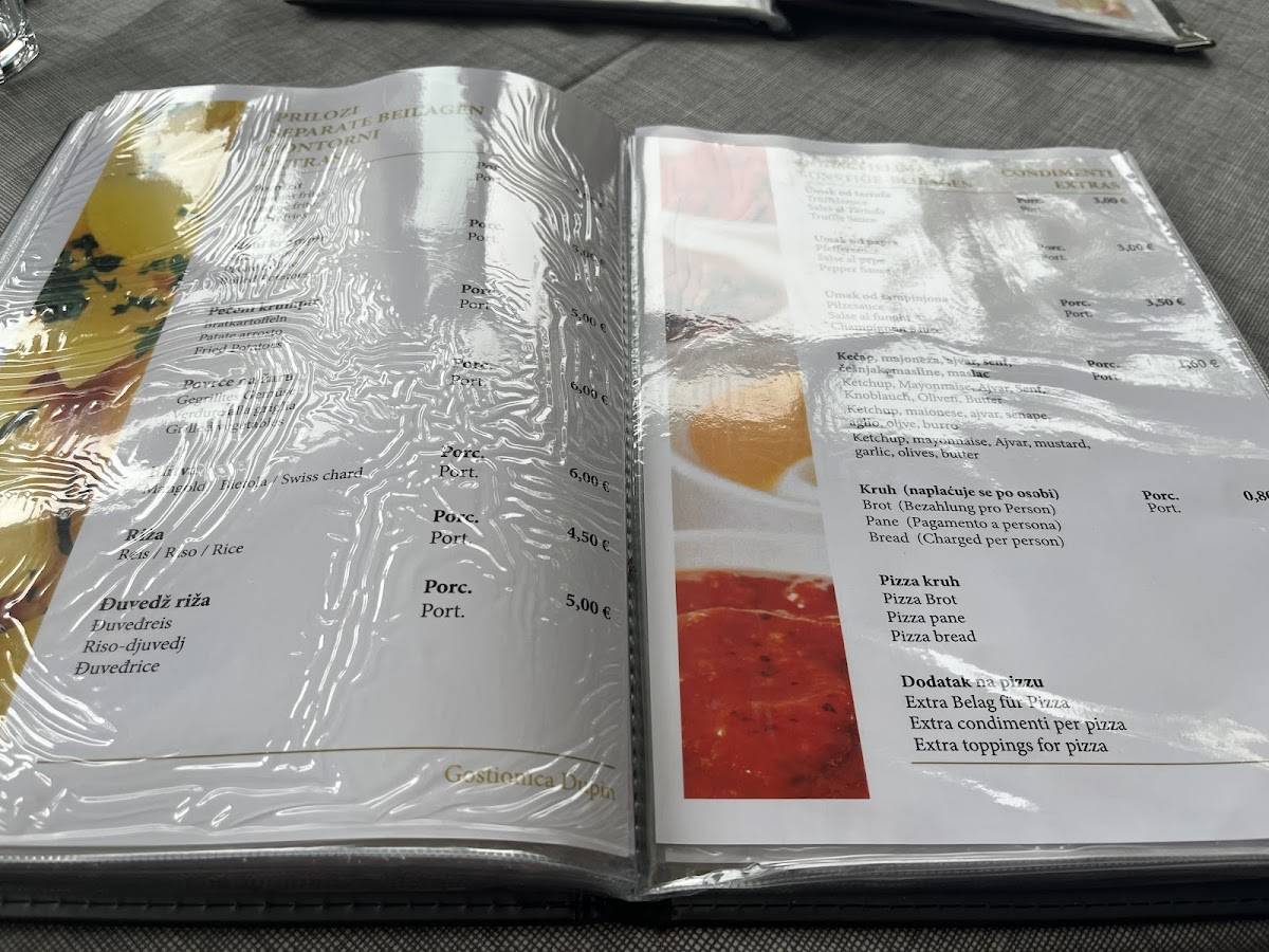 Menu di Restaurant Dupin 