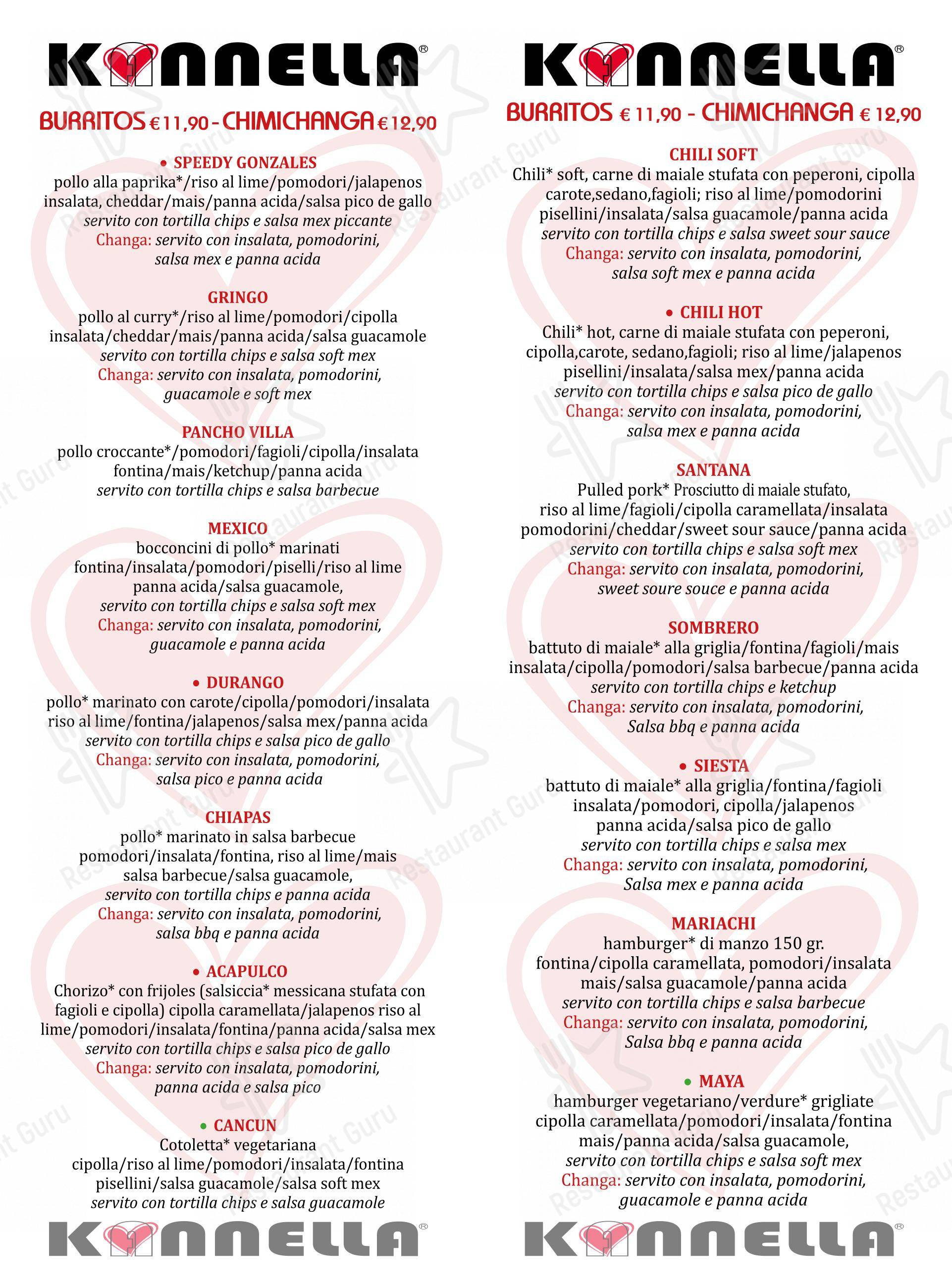 Menu per Kannella in Carpi