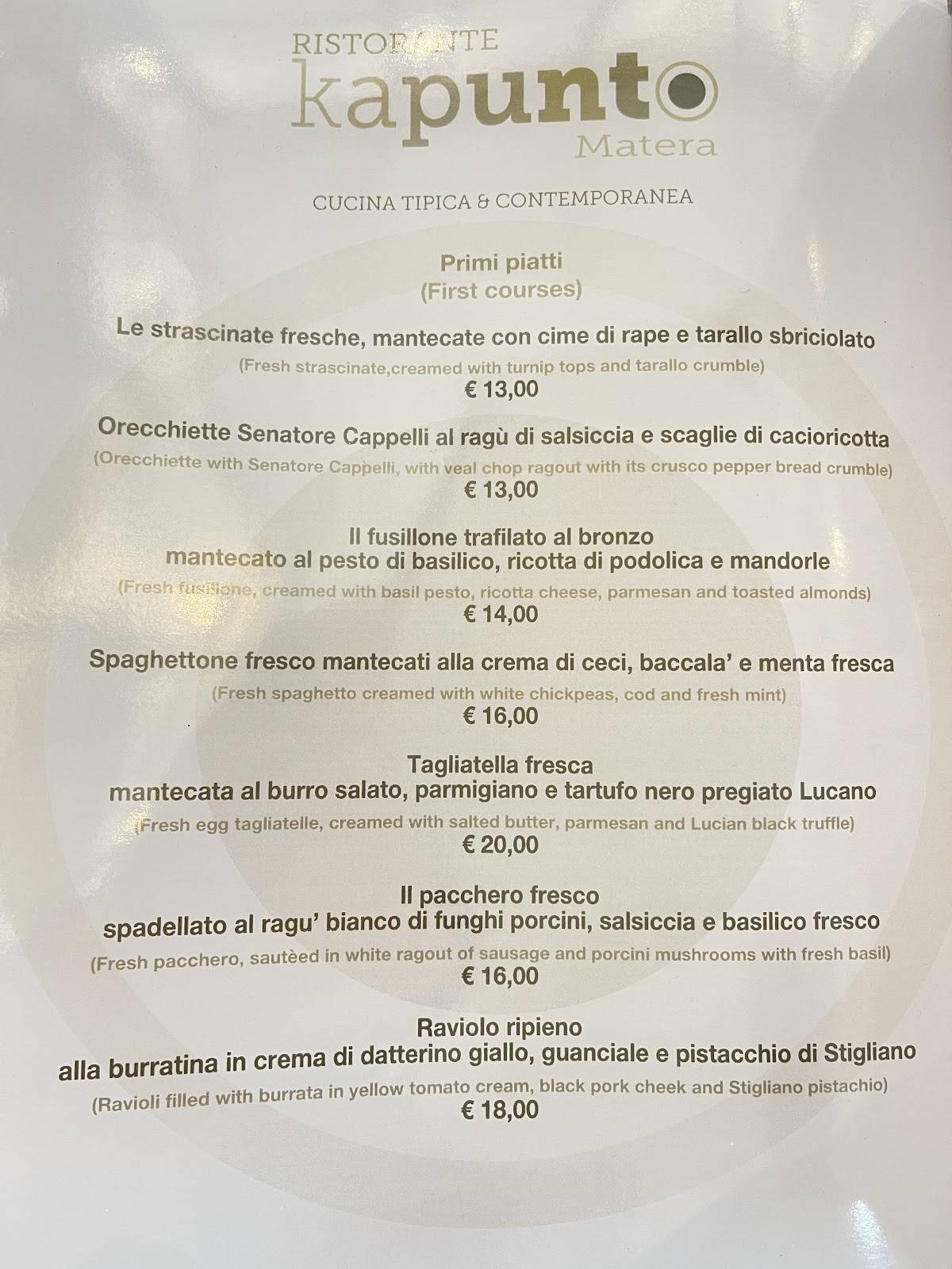 Menu di Kapunto 