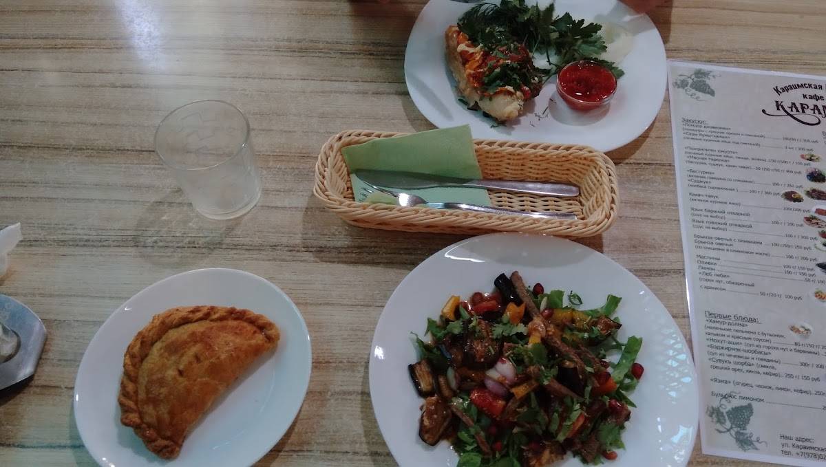 Menu au Karaman café, Eupatoria