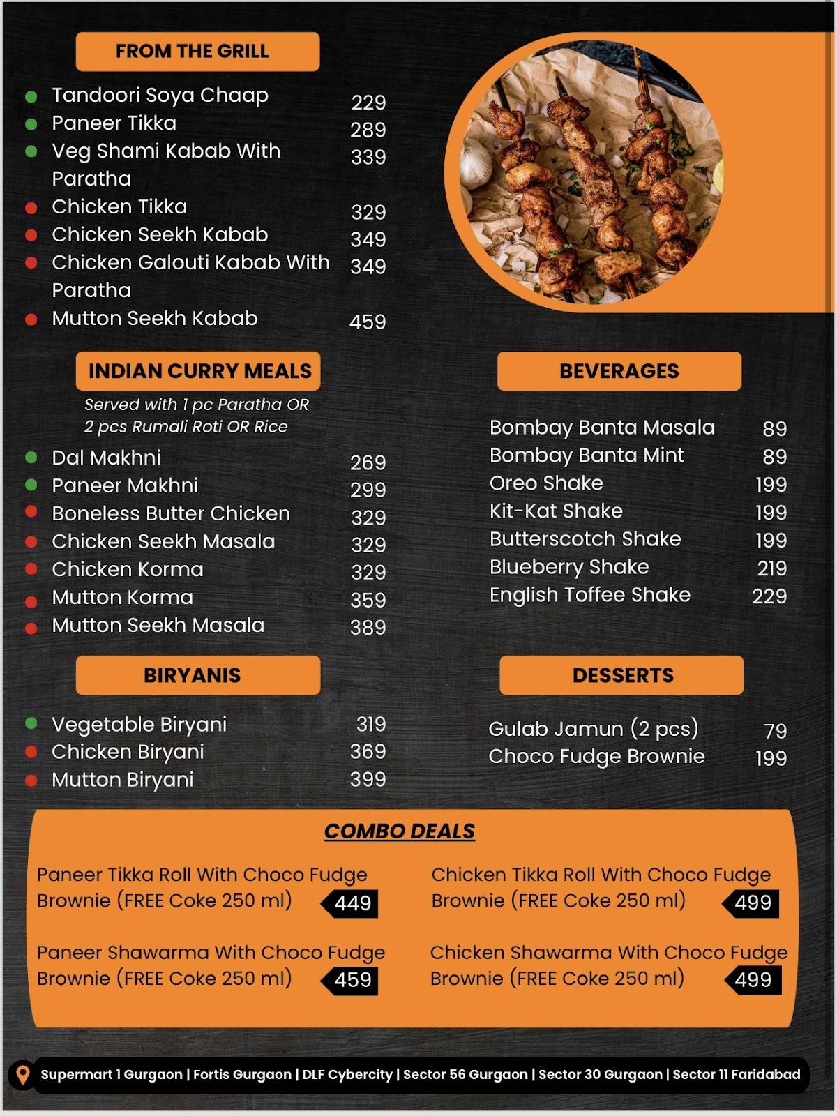Kathi Cartel menu