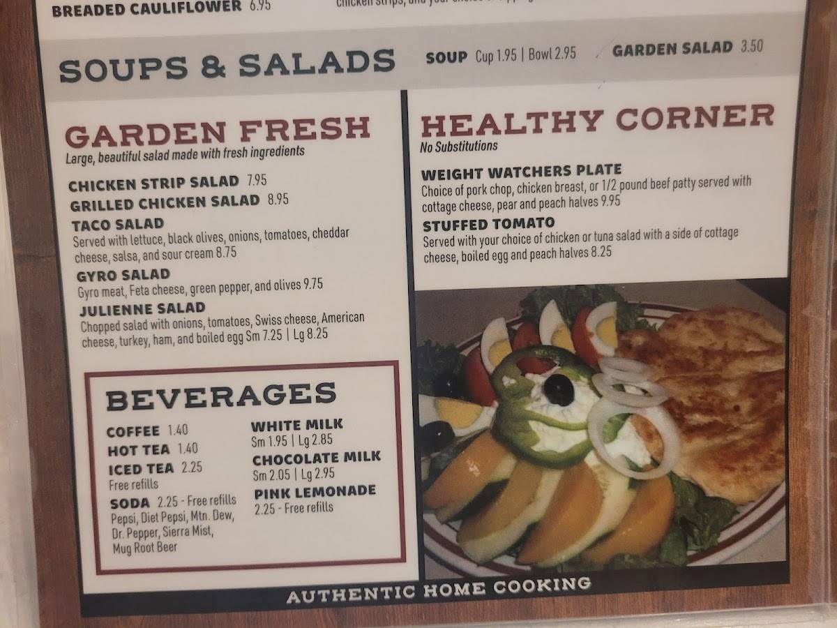 Menu at Good Table restaurant, Kentland
