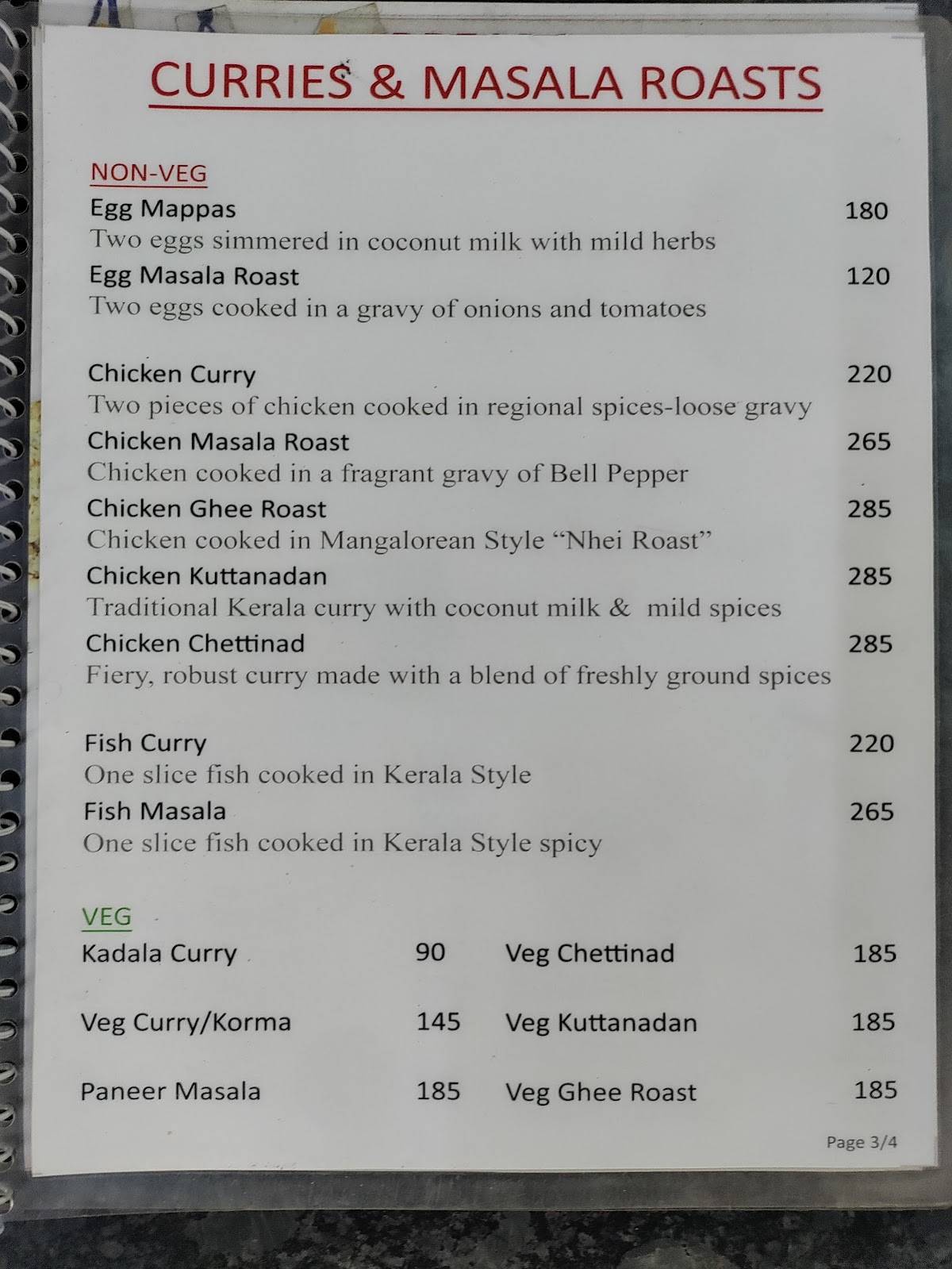 Kerala Restaurant Aundh menu
