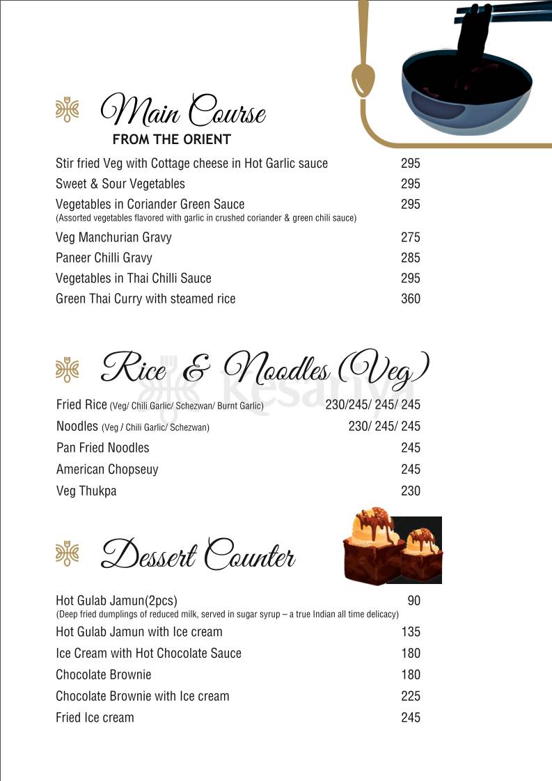 Kesariya - PURE VEG RESTAURANT menu