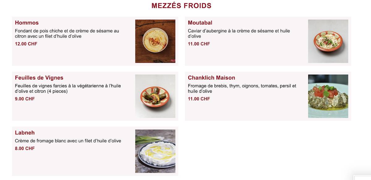 Menu di Keyann Lebanese café 
