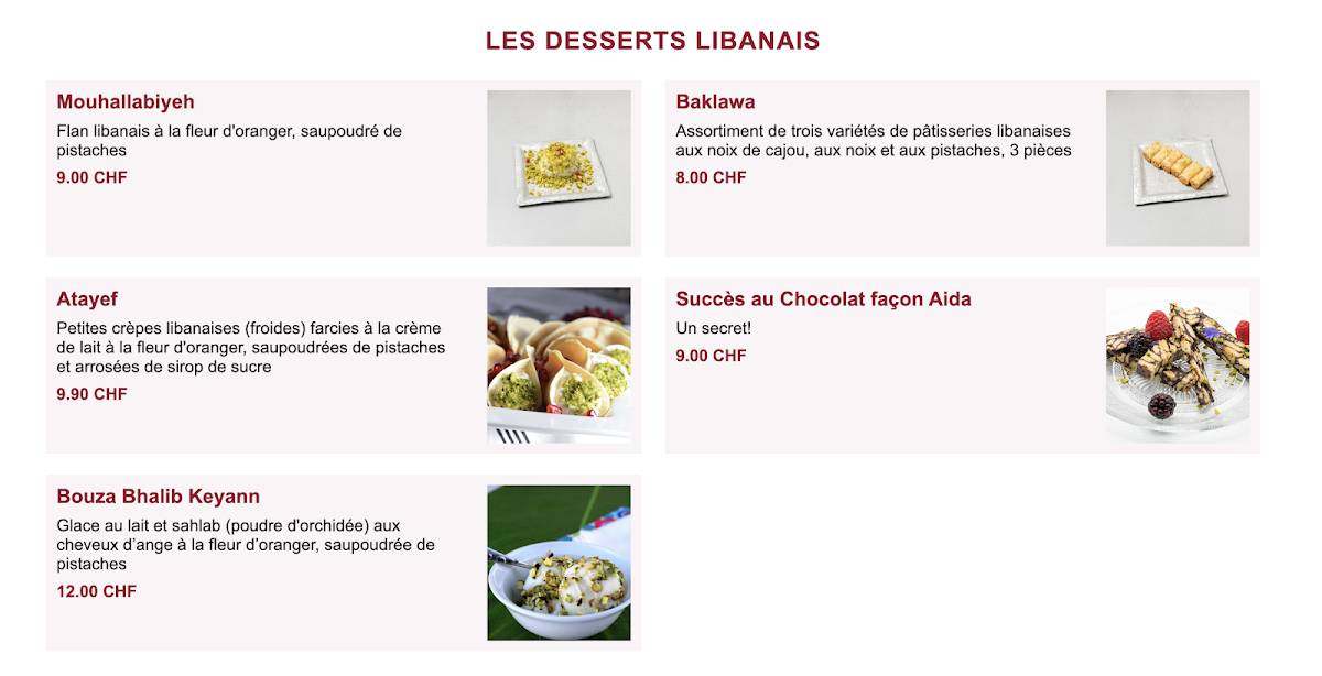 Menu di Keyann Lebanese café 
