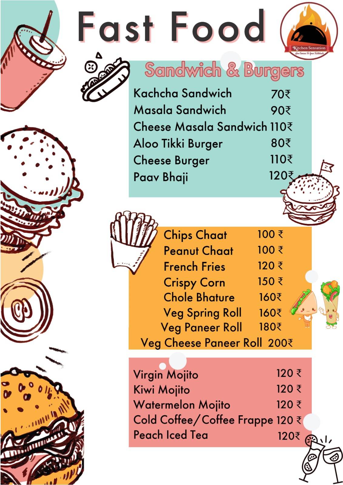 Kitchen Sensation menu