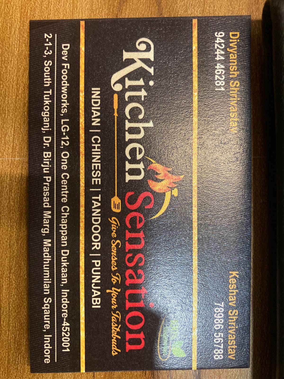 Kitchen Sensation menu