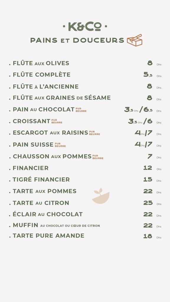 Menu de Kitchen & Co