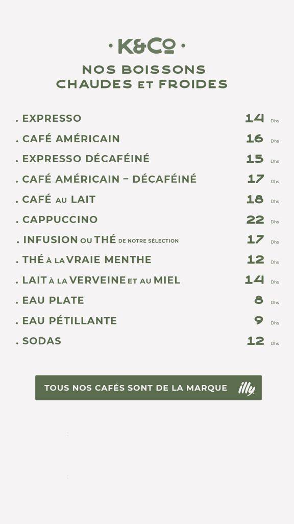 Menu de Kitchen & Co