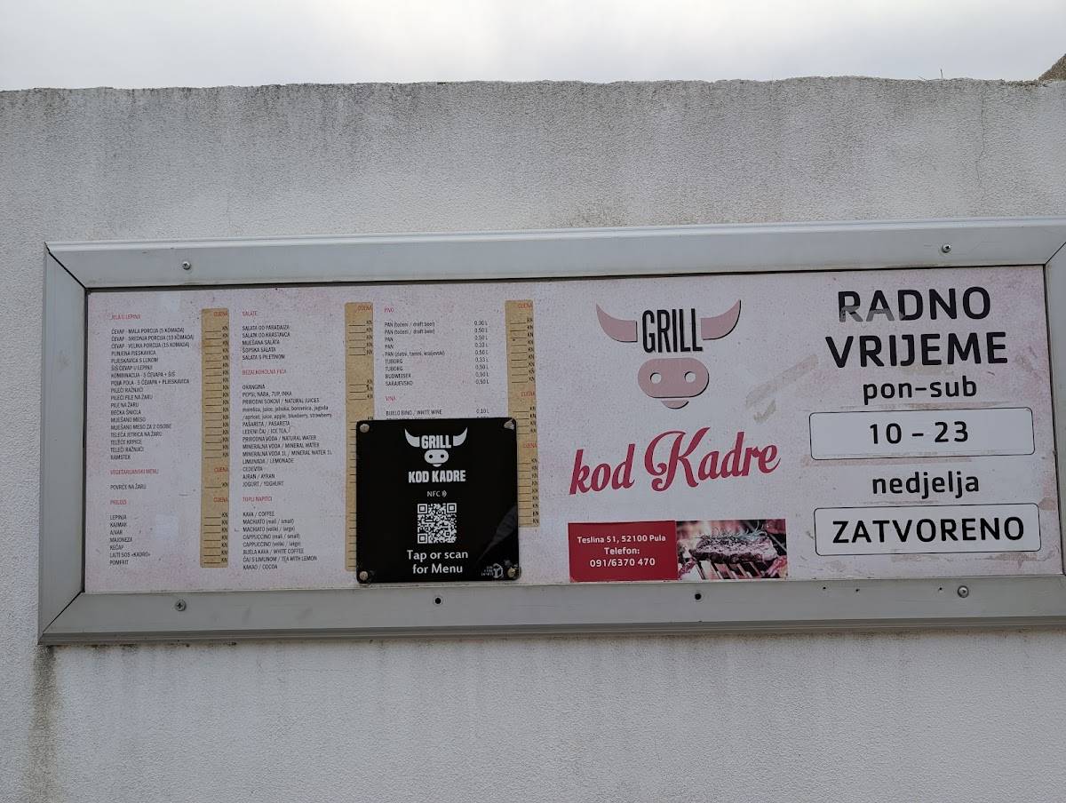 Menu di Kod Kadre 