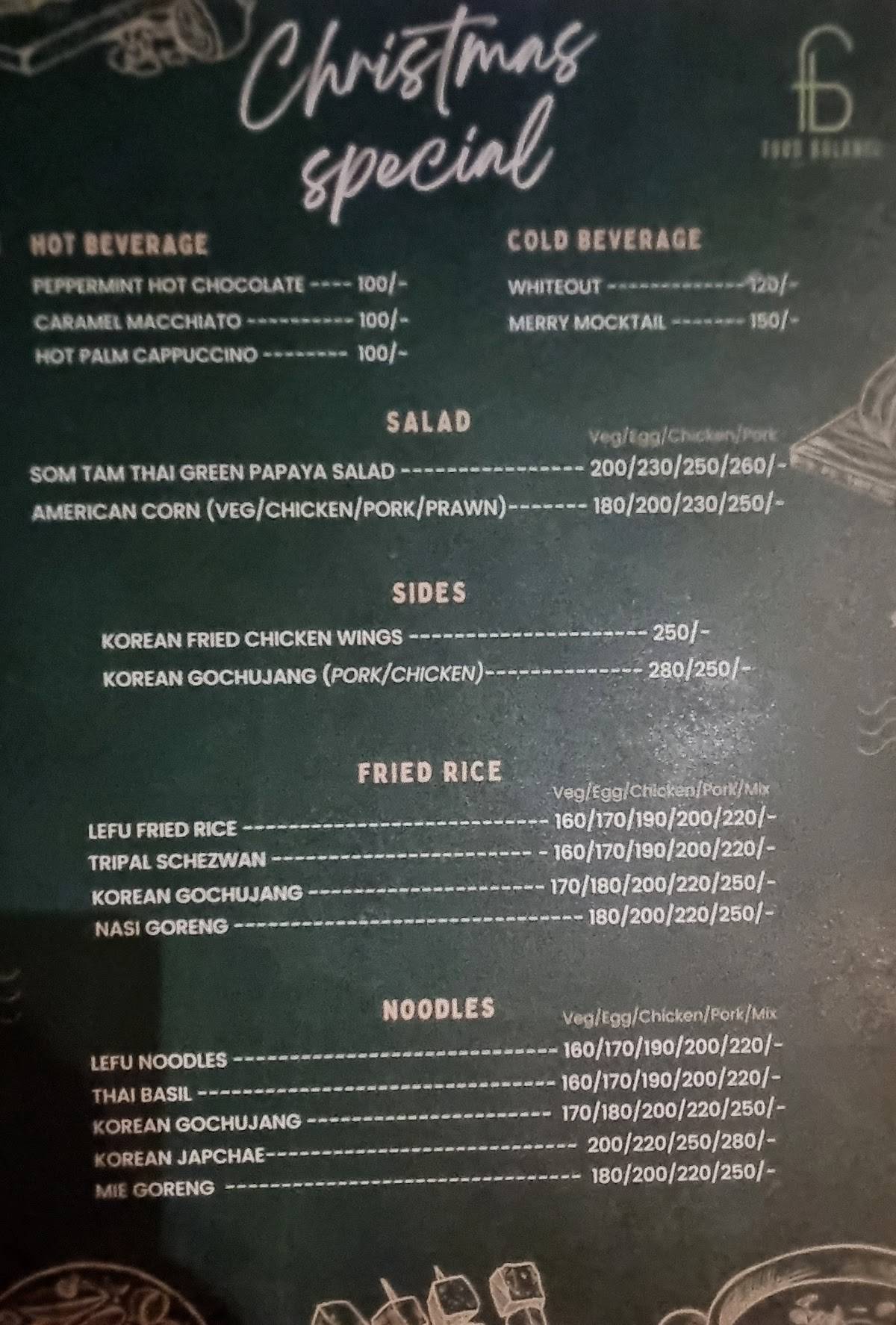 Food Balance menu