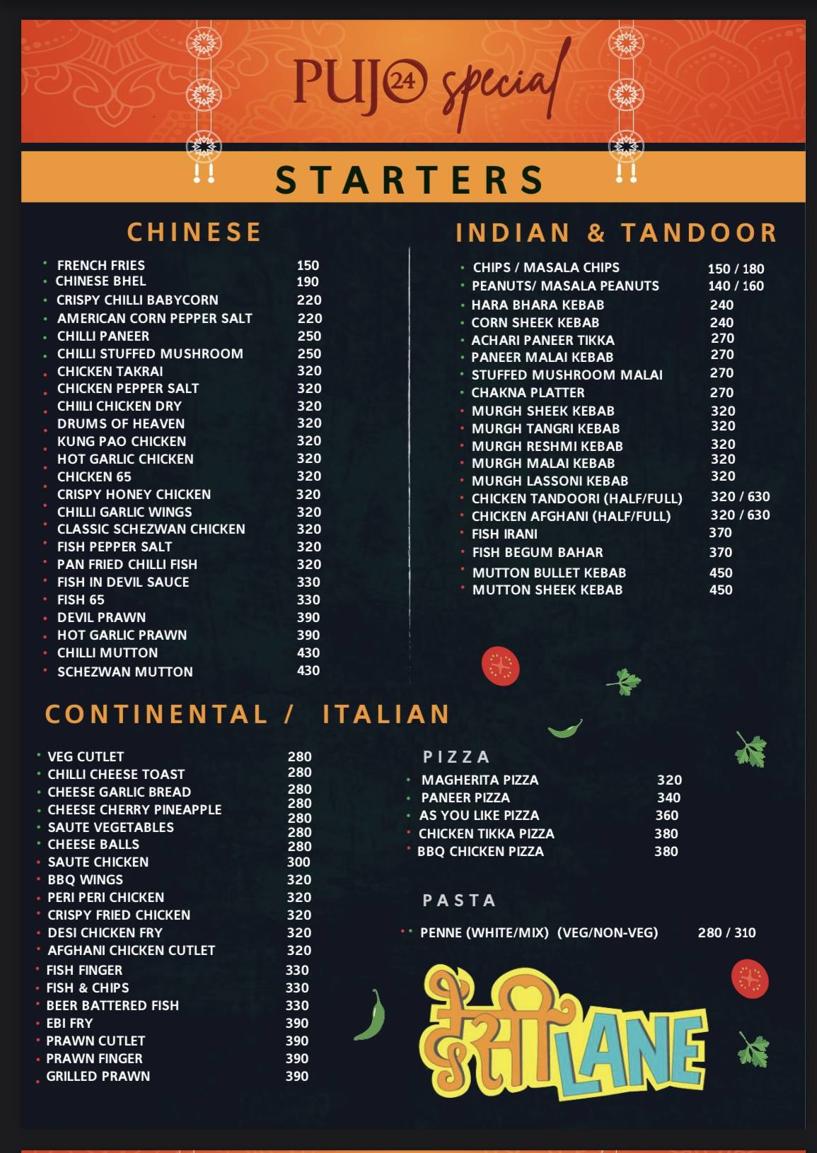 Menu at Desi Lane BT College Kolkata