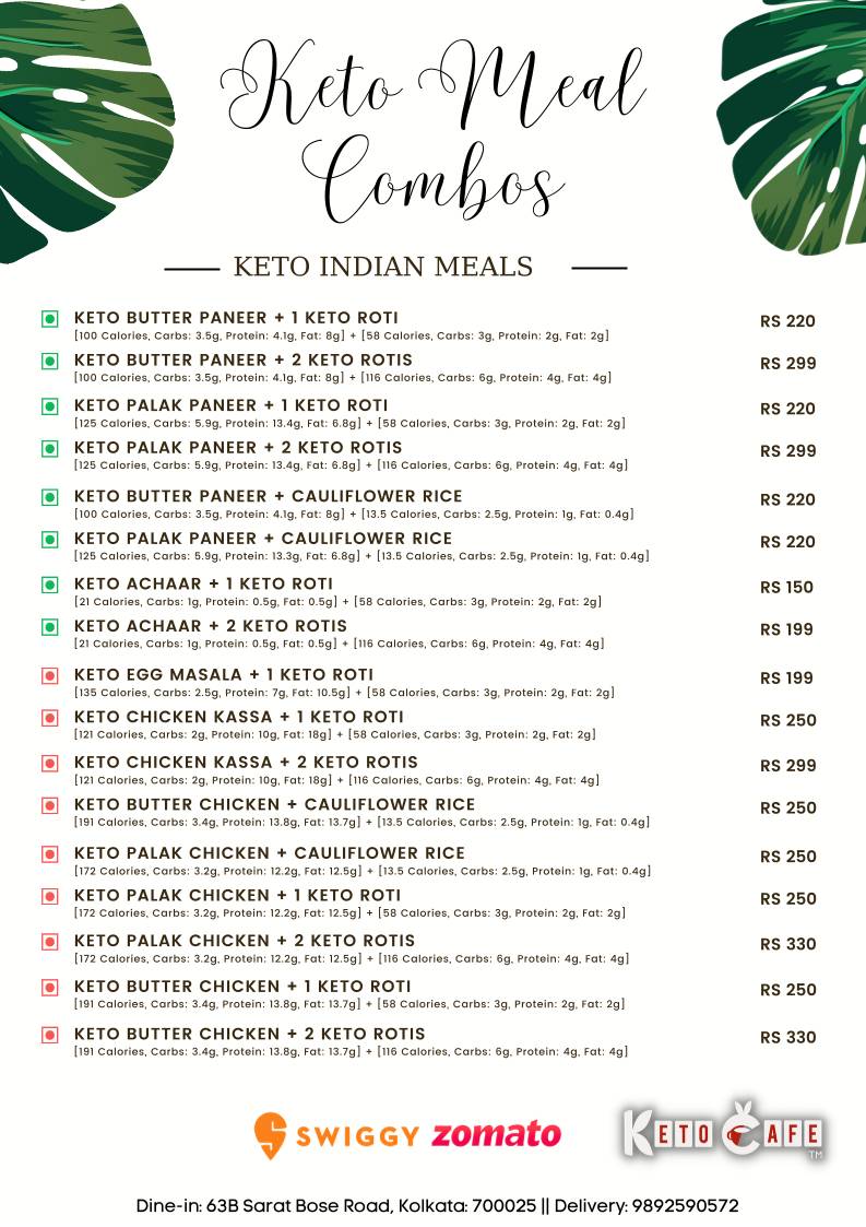 KETO CAFE menu