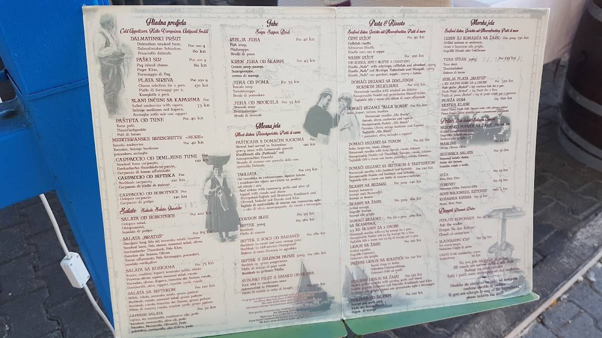 Menu di Konoba "Bratuš" 
