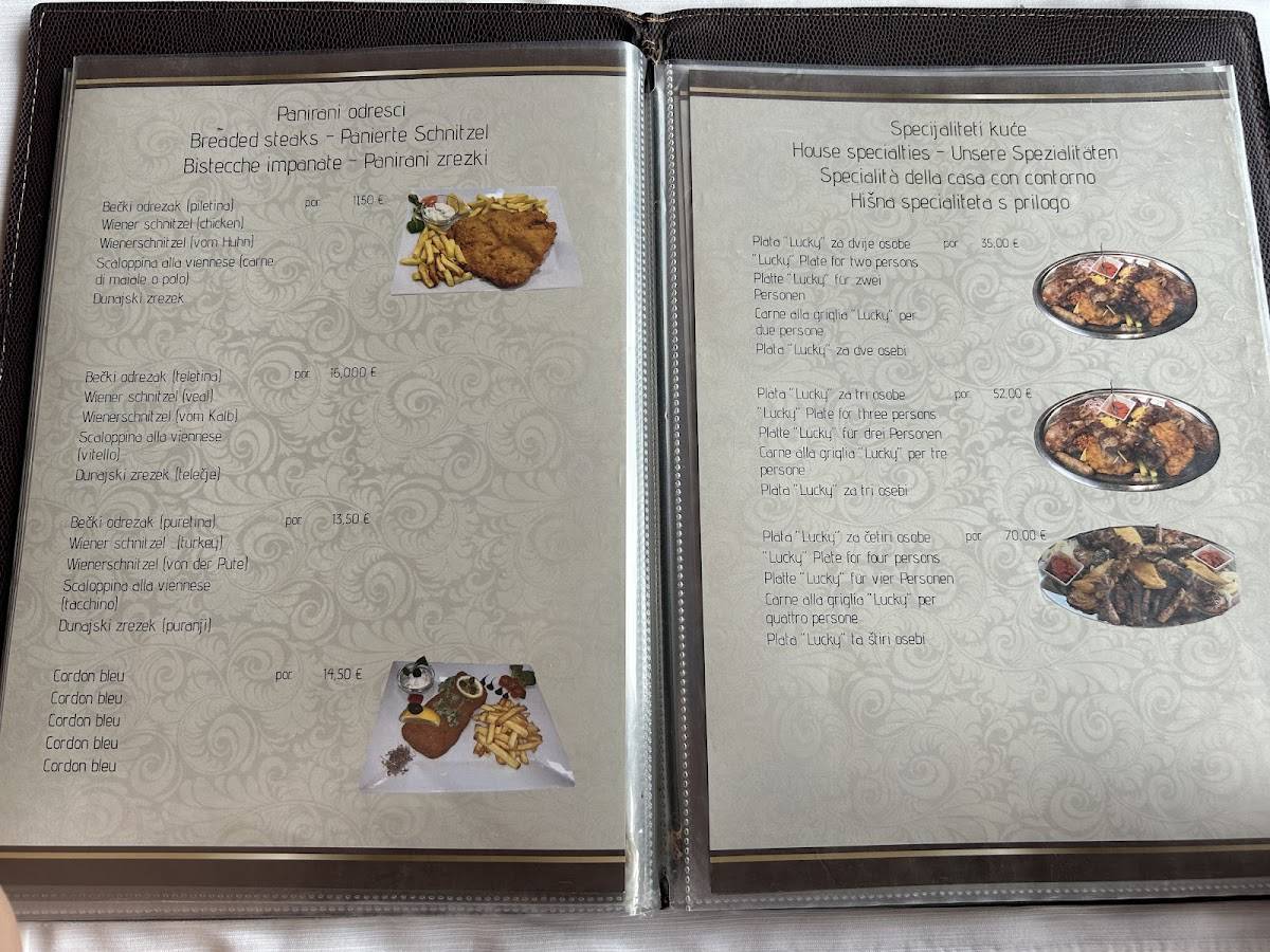 Menu di Konoba Lucky 