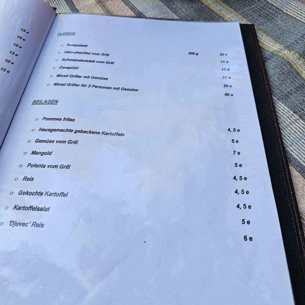 Menu di Konoba Stari Mlin 