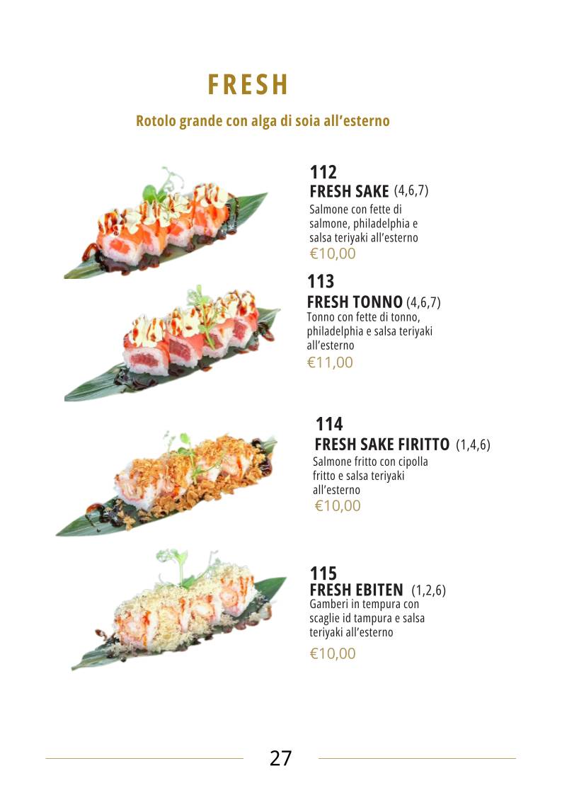Menu di Kujira Sushi Restaurant 