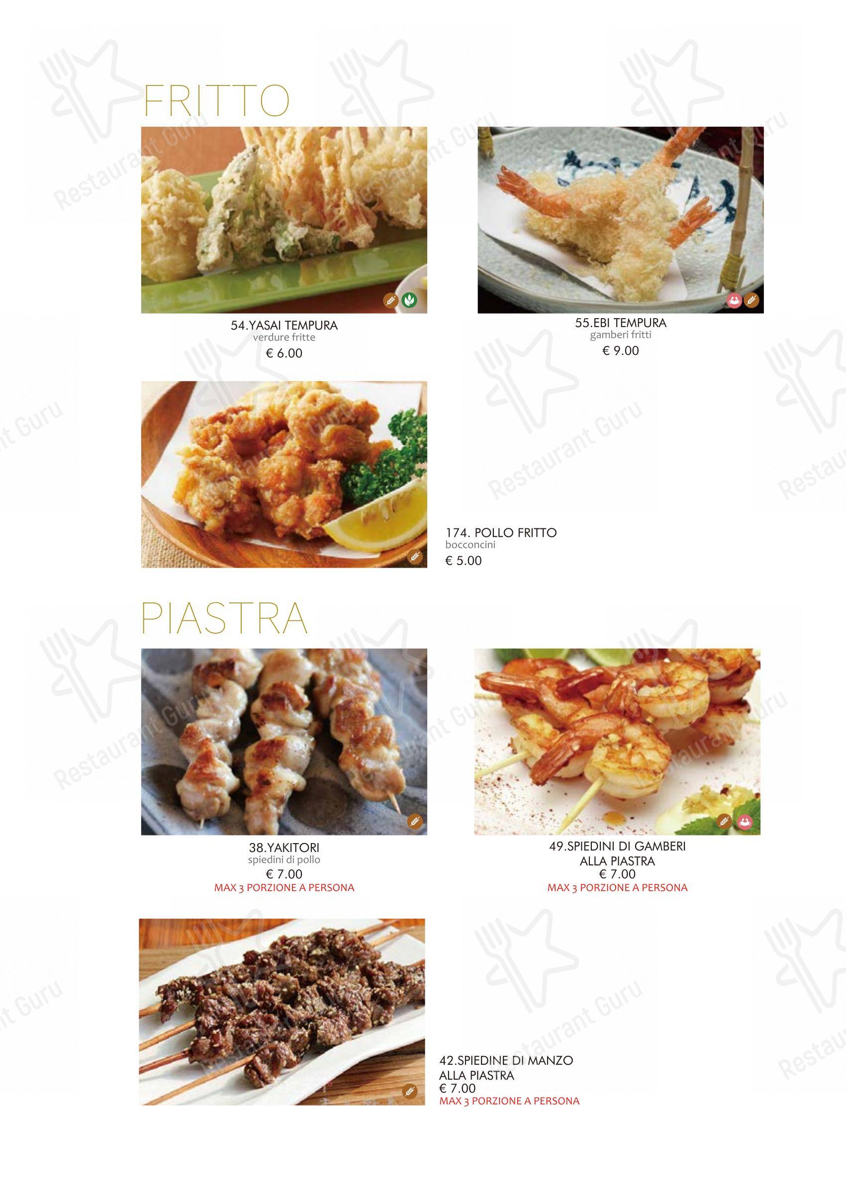 Menu bar per Kurama Restaurant ristorante