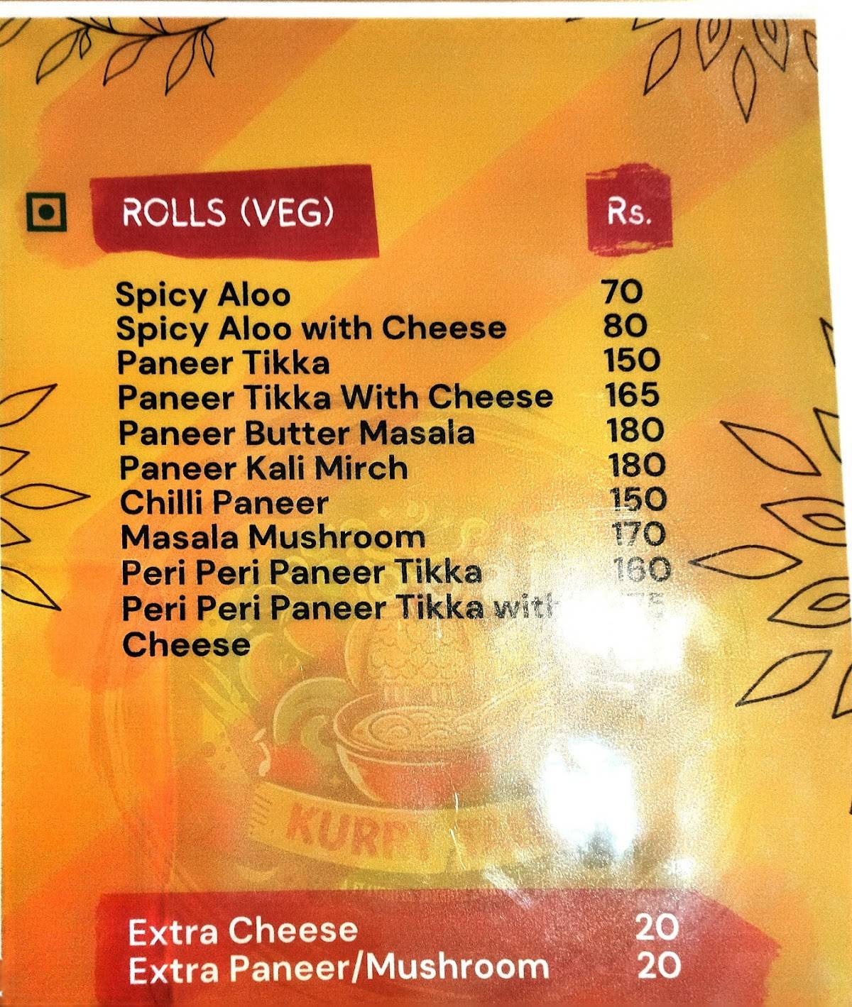 Kurry Tales menu