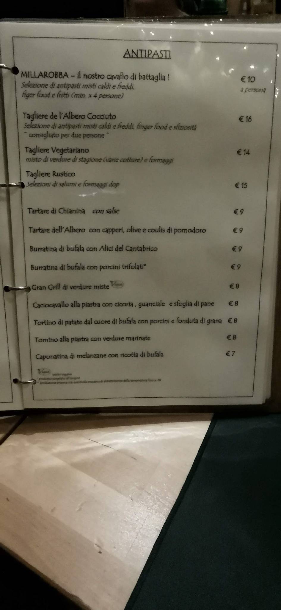 Menu di L'Albero Cocciuto 