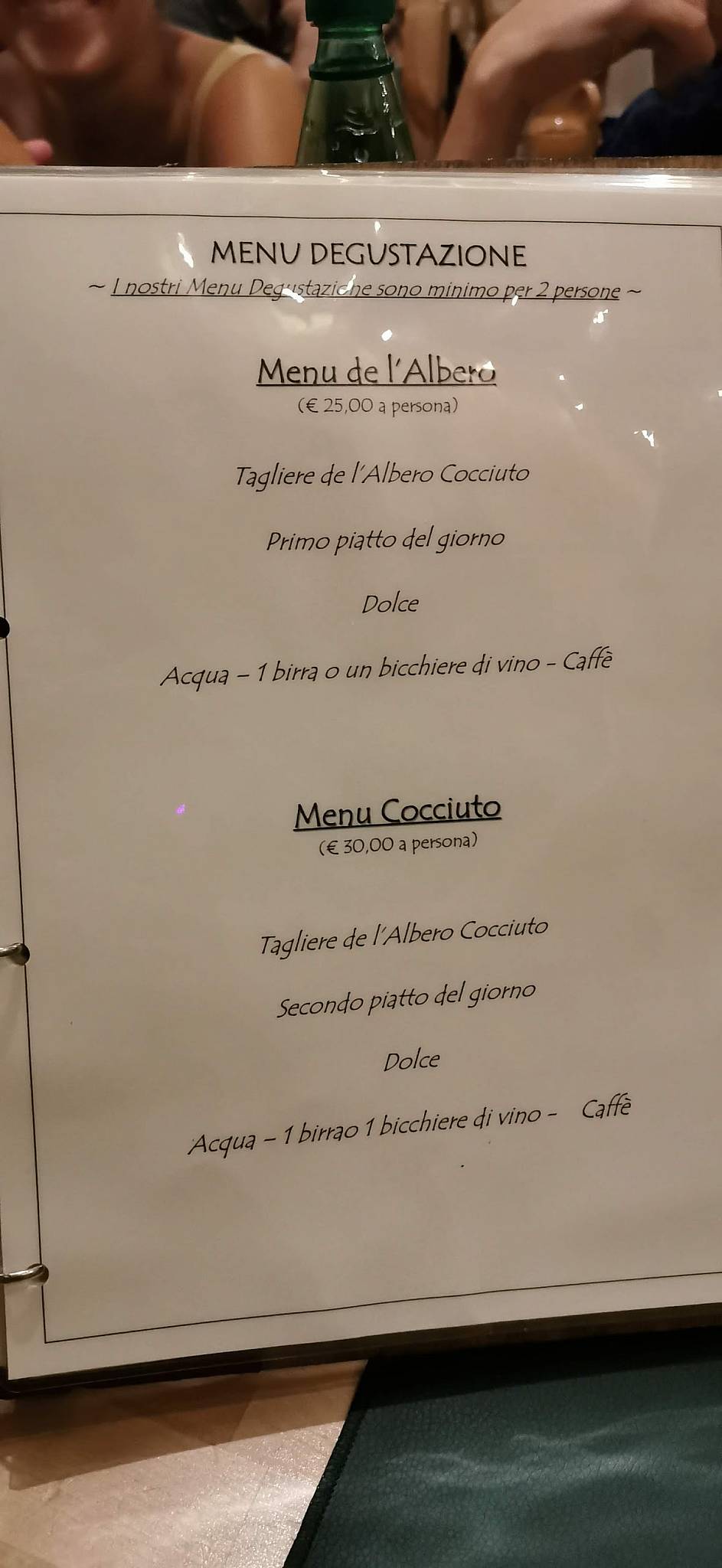 Menu di L'Albero Cocciuto 