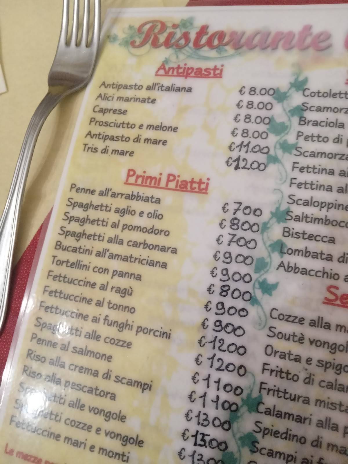 Menu di L'Edera 