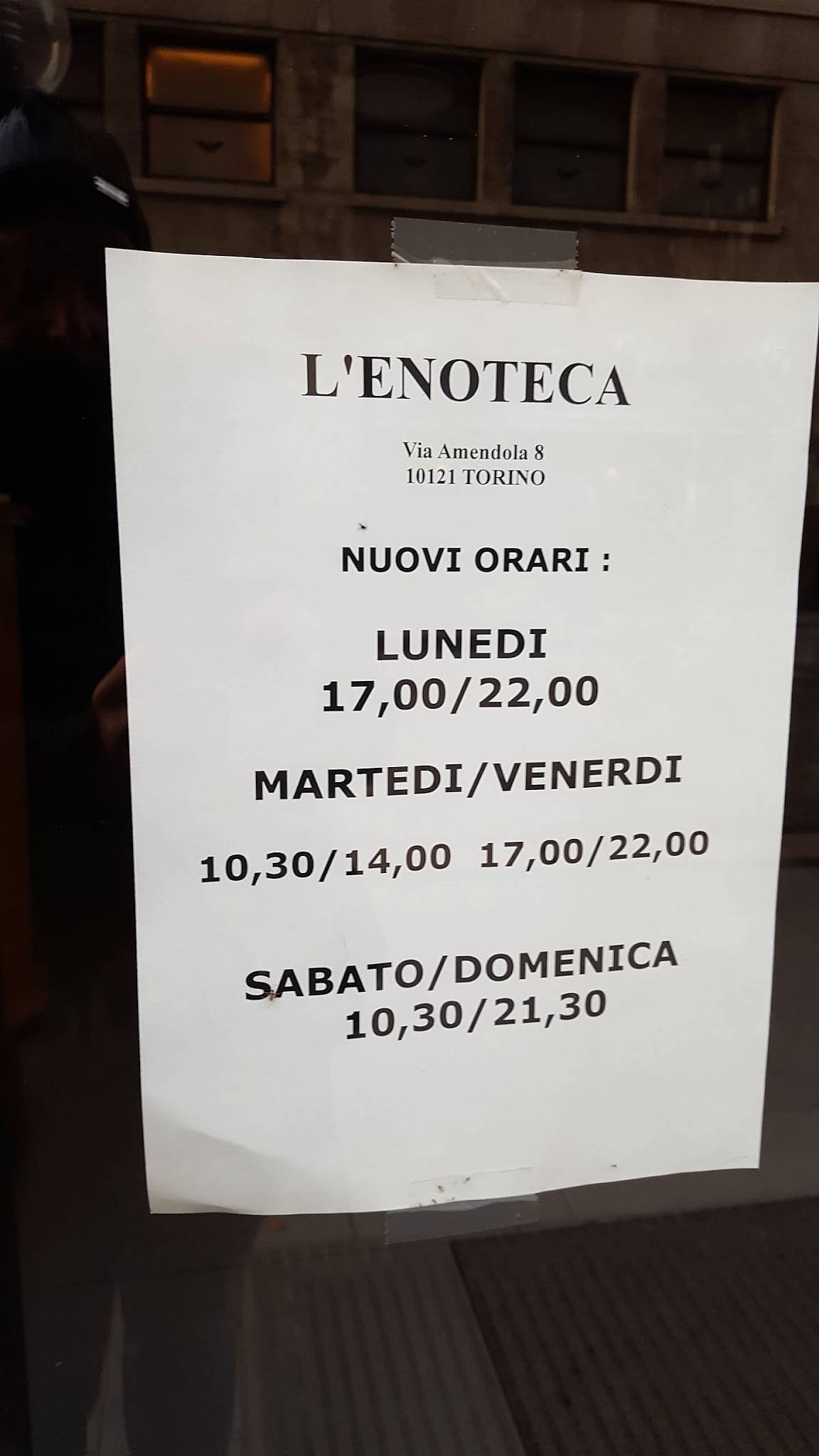 Menu di L'Enoteca - Ristorante e Vineria a Torino 