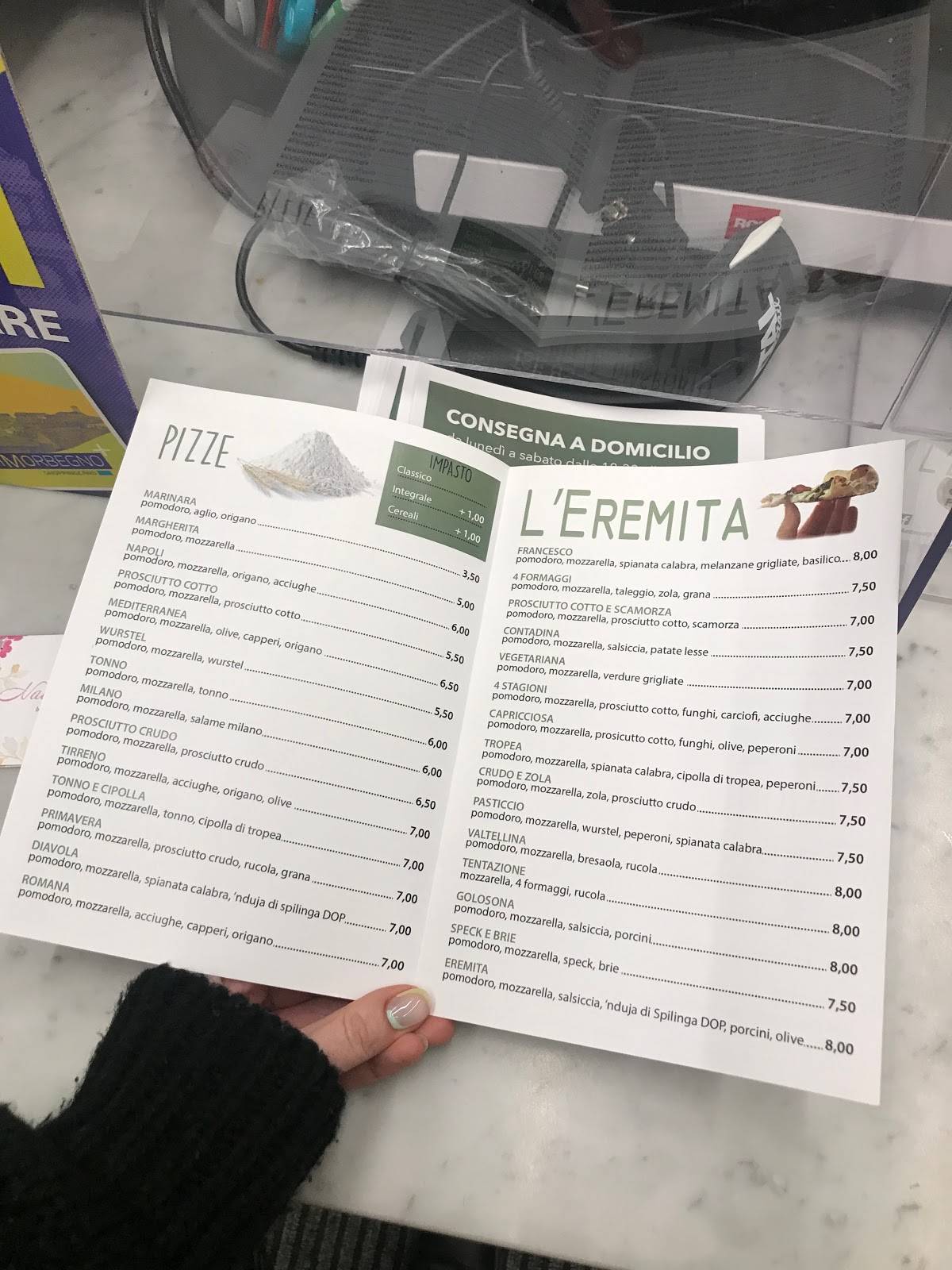 Menu di L’Eremita Pizzeria Bar Pasticceria 