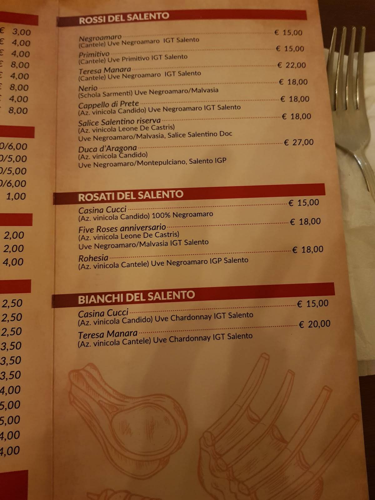Menu de LI Rrusti