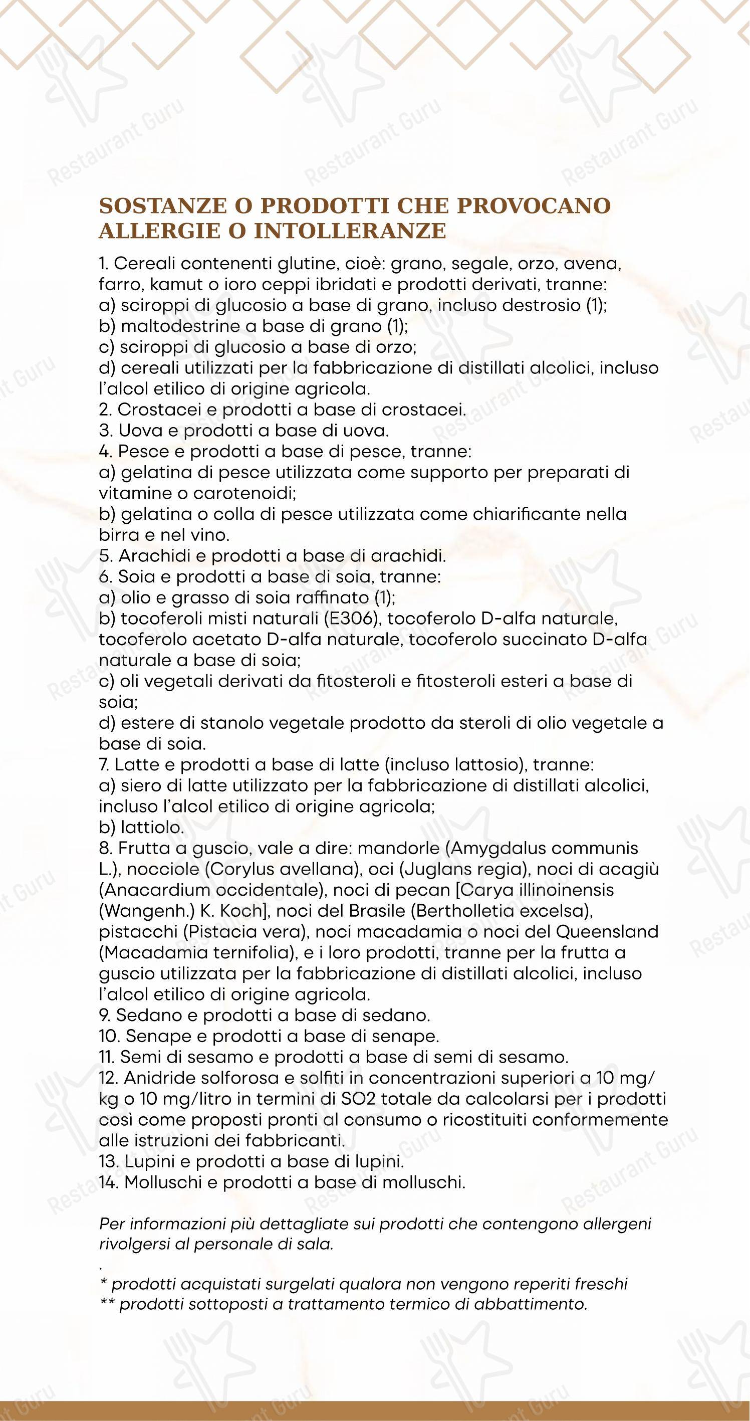Menu per LIBERTY - Bar - Gastronomia - Pizzeria - Pasticceria in Bagheria