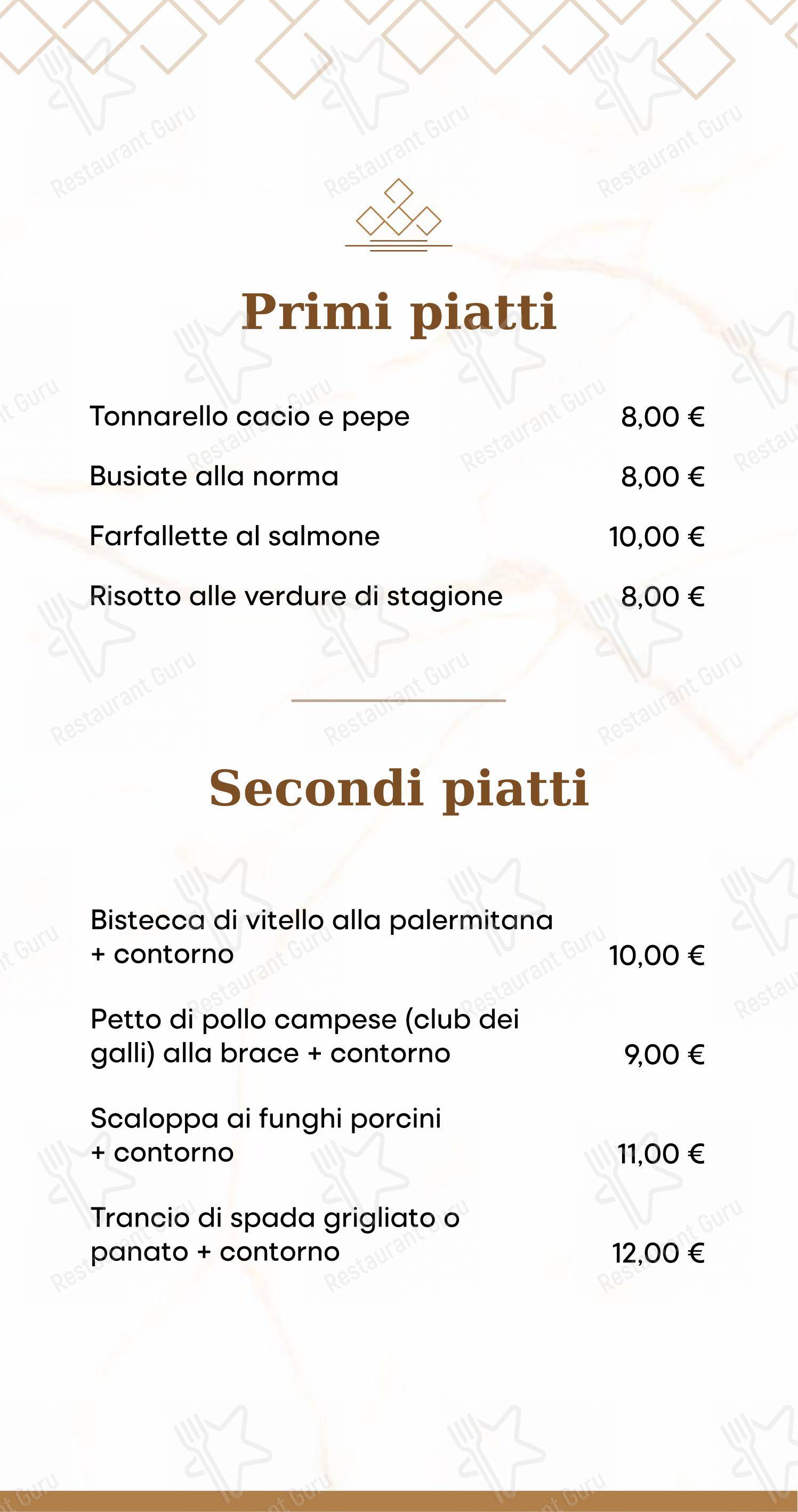 Menu di LIBERTY - Bar - Gastronomia - Pizzeria - Pasticceria - Menu