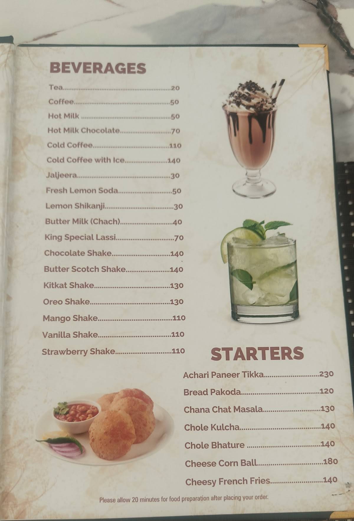 LOTUS HIGHWAY KING RESTAURANT menu