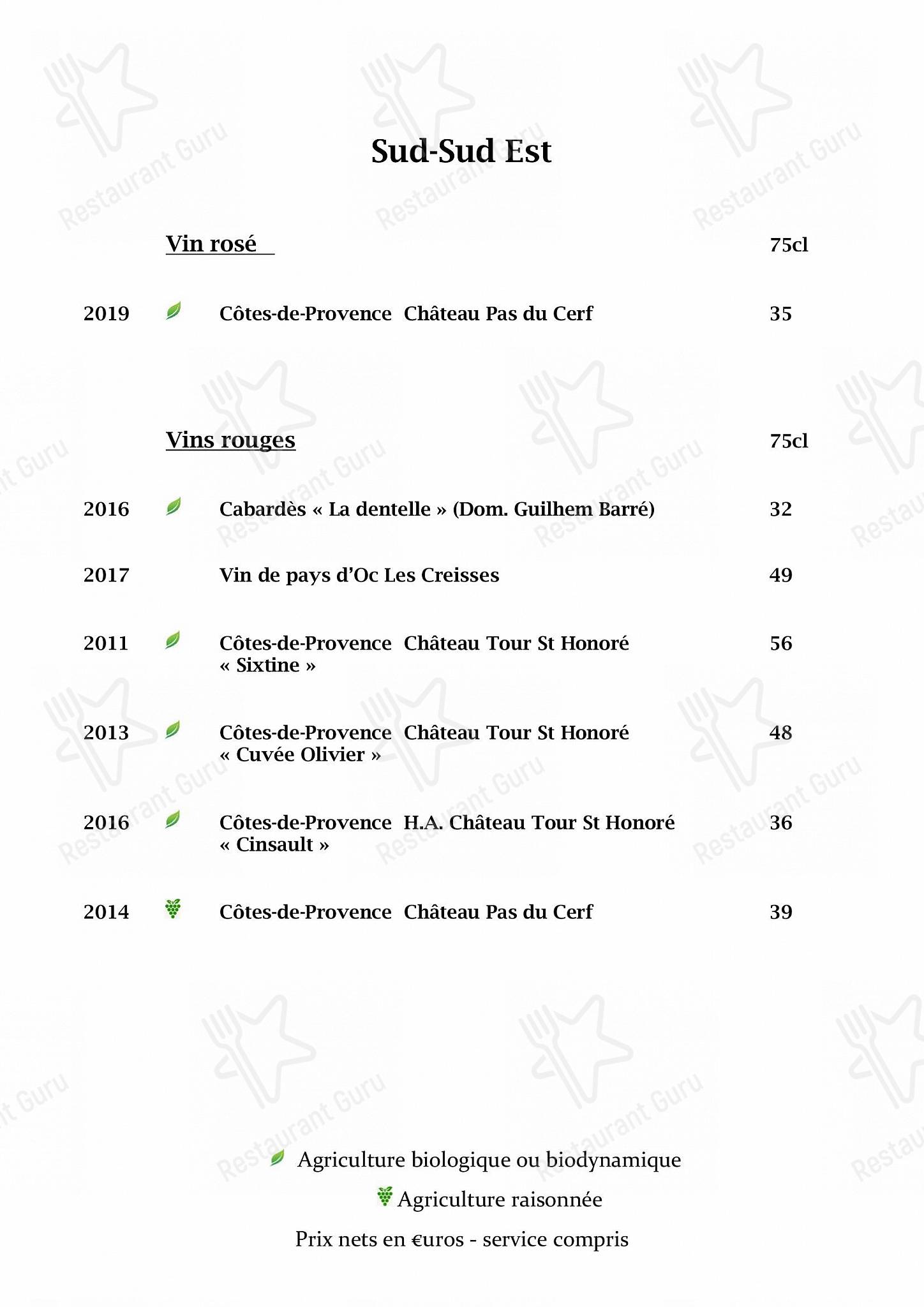 Dinner Menu pour L'Opidom dans Fondettes
