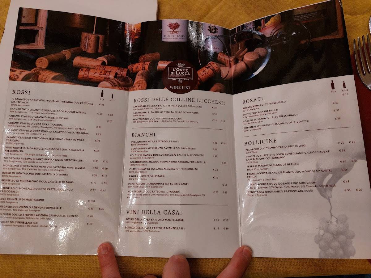 Menu di L'Oste di Lucca - Corte Compagni 